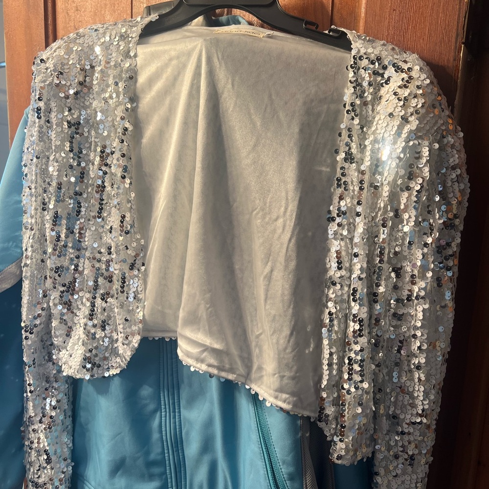 Sequin Silver and Blue Jacket  Xl